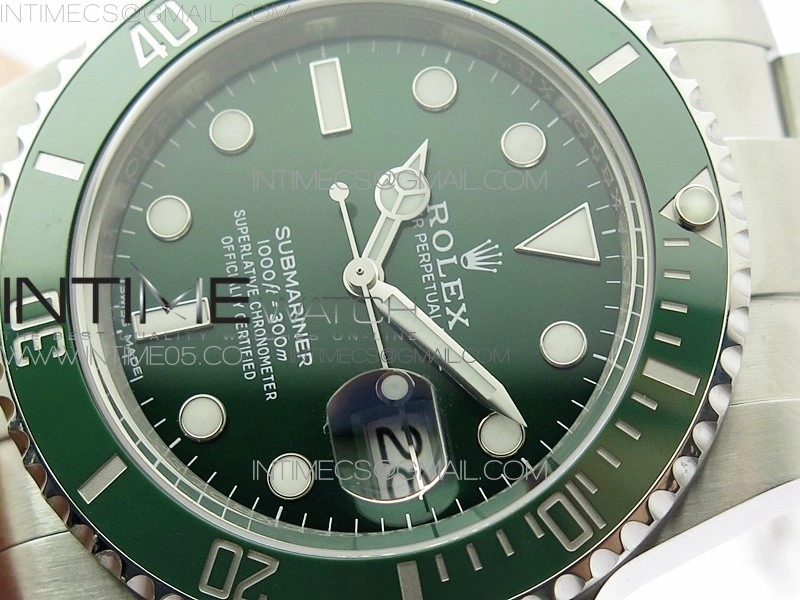 Submariner 116610 LV Green Ceramic ZRF 1:1 Best Edition on SS Bracelet VR3135
