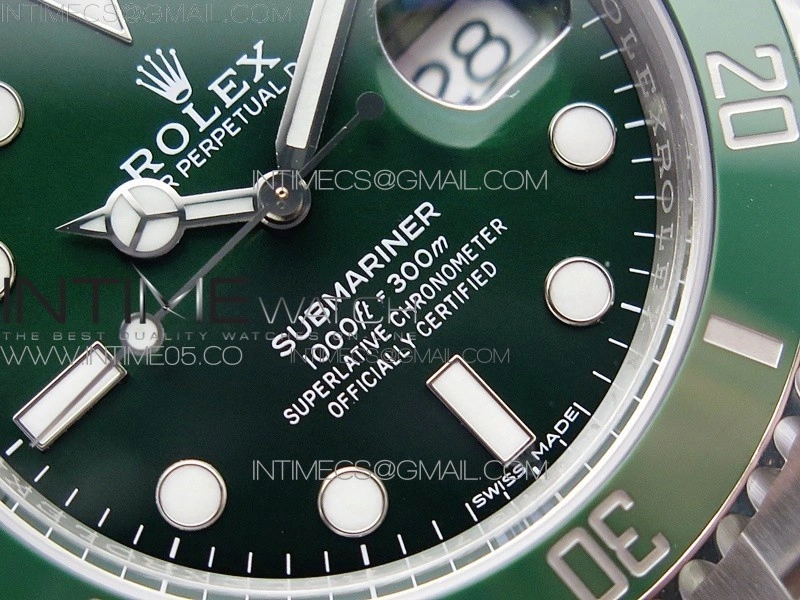 Submariner 116610 LV Green Ceramic ZRF 1:1 Best Edition on SS Bracelet VR3135