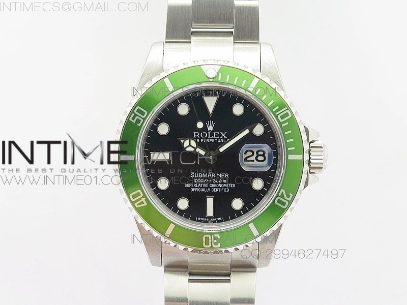 Submariner 16610LV SS Best Edition Black Dial Green Bezel on SA3135