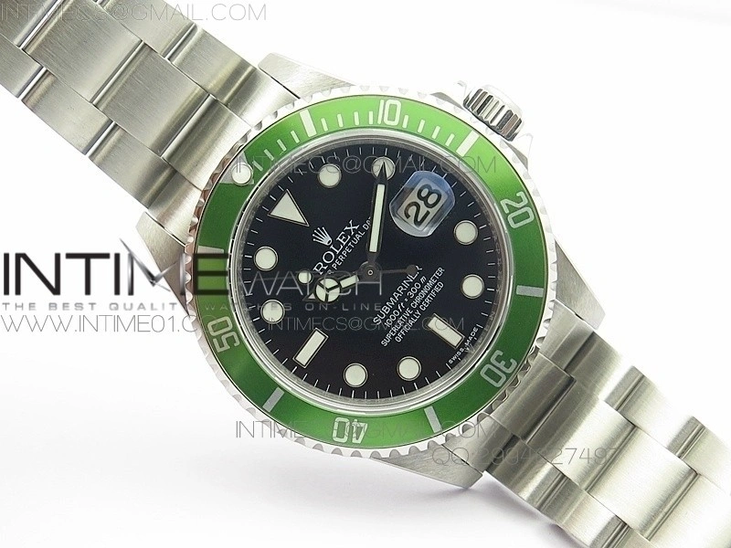 Submariner 16610LV SS Best Edition Black Dial Green Bezel on SA3135