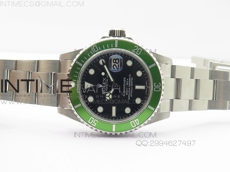Submariner 16610LV SS Best Edition Black Dial Green Bezel on SA3135