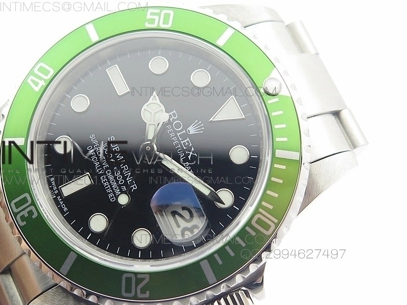Submariner 16610LV SS Best Edition Black Dial Green Bezel on SA3135