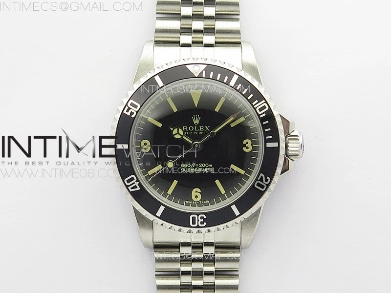 Vintage Submariner 5513 No Date SS B12 Best Edition Black Dial on Jubilee Bracelet A2836