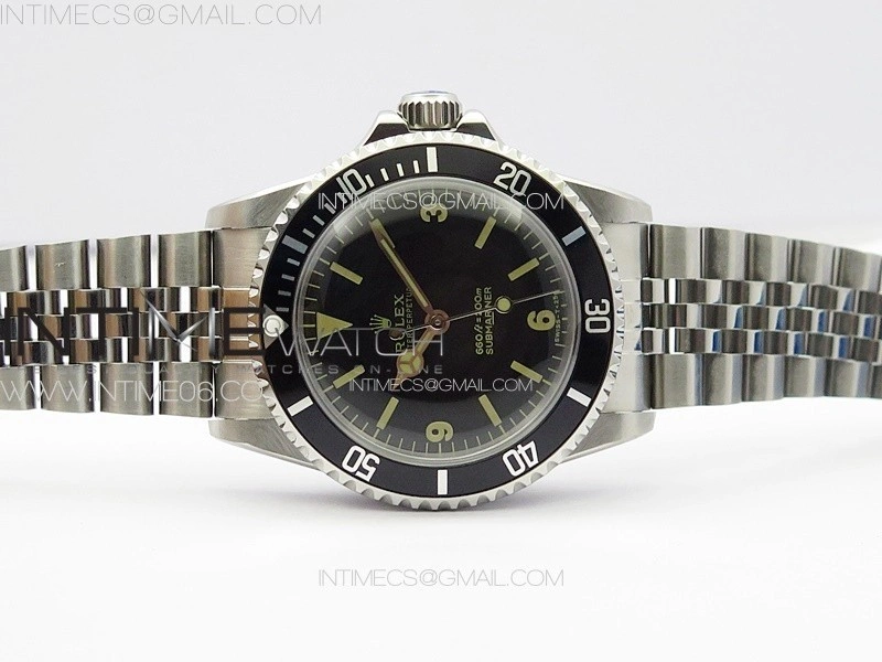 Vintage Submariner 5513 No Date SS B12 Best Edition Black Dial on Jubilee Bracelet A2836