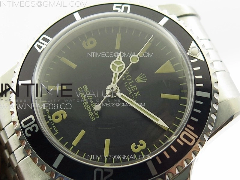 Vintage Submariner 5513 No Date SS B12 Best Edition Black Dial on Jubilee Bracelet A2836