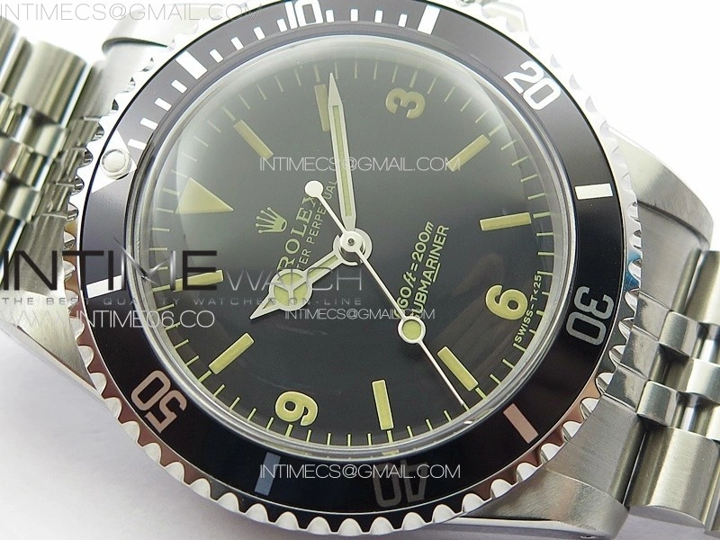 Vintage Submariner 5513 No Date SS B12 Best Edition Black Dial on Jubilee Bracelet A2836