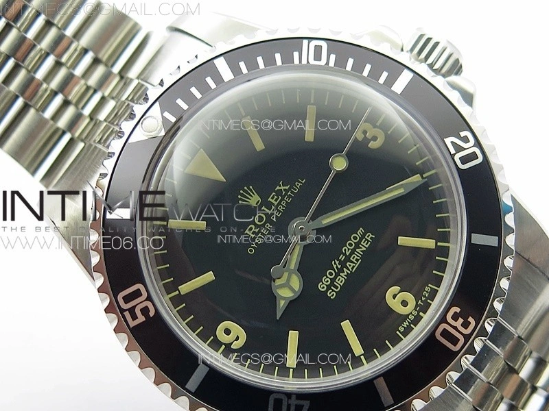 Vintage Submariner 5513 No Date SS B12 Best Edition Black Dial on Jubilee Bracelet A2836