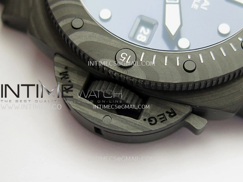 PAM1563 Luna Rossa Submersible 42mm Ceramic VSF 1:1 Best Edition Blue Dial On Blue Fabric Strap P900