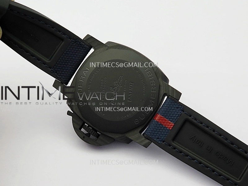 PAM1563 Luna Rossa Submersible 42mm Ceramic VSF 1:1 Best Edition Blue Dial On Blue Fabric Strap P900