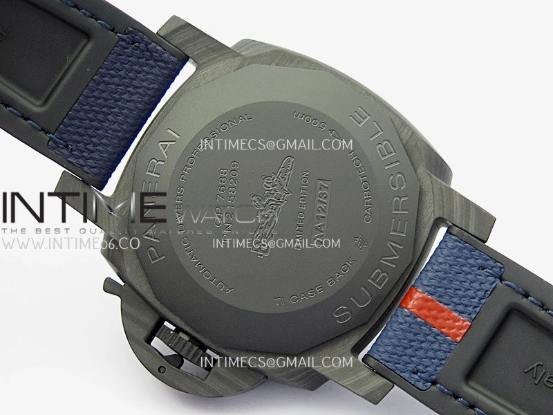 PAM1563 Luna Rossa Submersible 42mm Ceramic VSF 1:1 Best Edition Blue Dial On Blue Fabric Strap P900