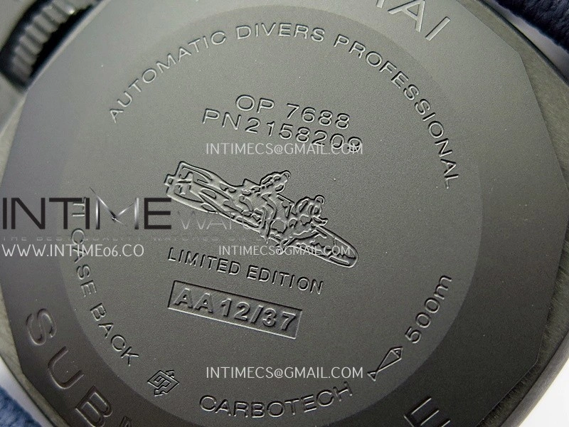 PAM1563 Luna Rossa Submersible 42mm Ceramic VSF 1:1 Best Edition Blue Dial On Blue Fabric Strap P900