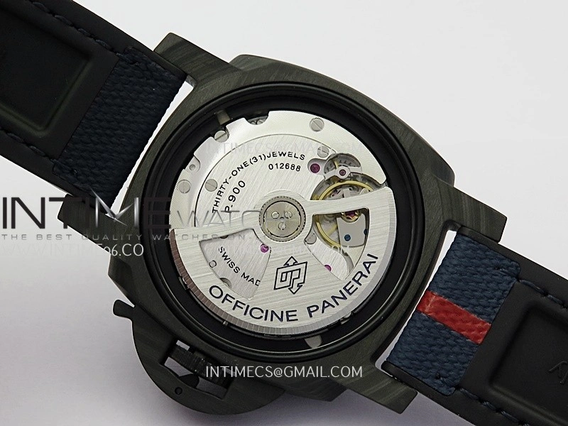 PAM1563 Luna Rossa Submersible 42mm Ceramic VSF 1:1 Best Edition Blue Dial On Blue Fabric Strap P900