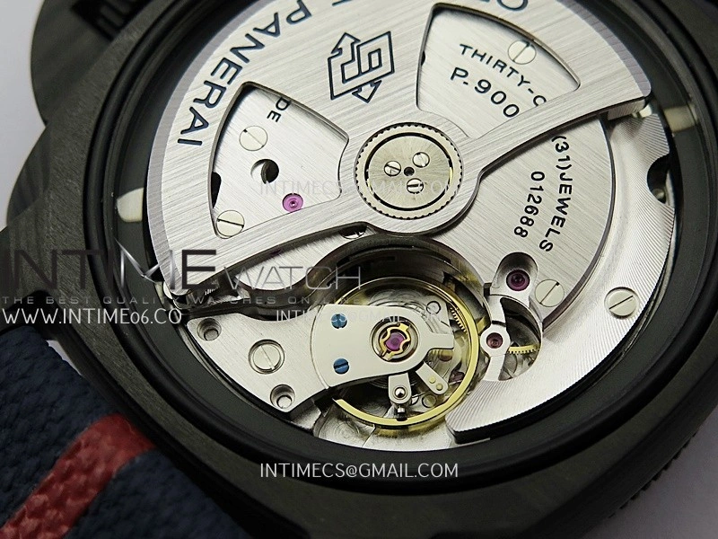 PAM1563 Luna Rossa Submersible 42mm Ceramic VSF 1:1 Best Edition Blue Dial On Blue Fabric Strap P900