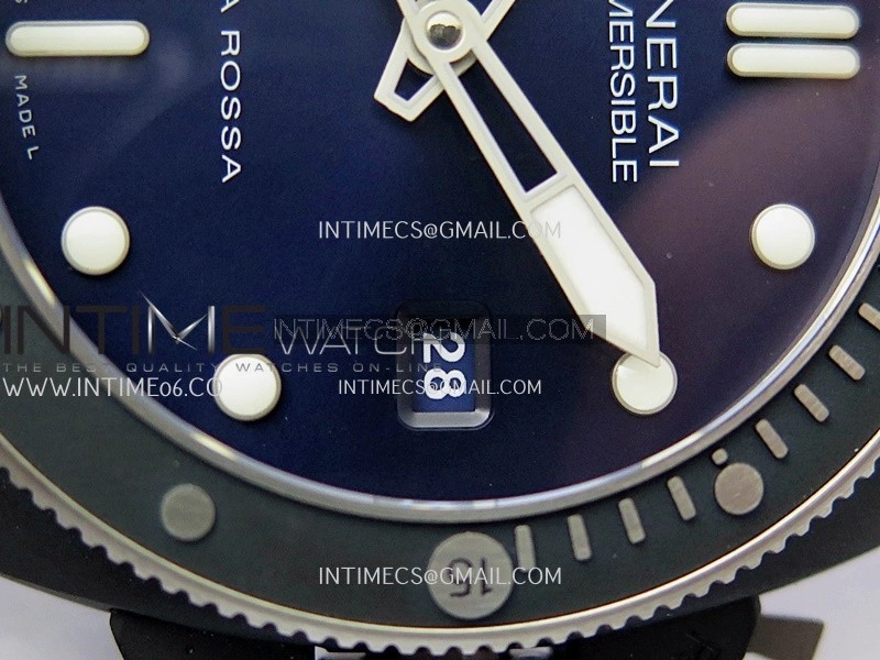 PAM1466 Luna Rossa Submersible 44mm Ceramic VSF 1:1 Best Edition Blue Dial On Blue Fabric Strap P900