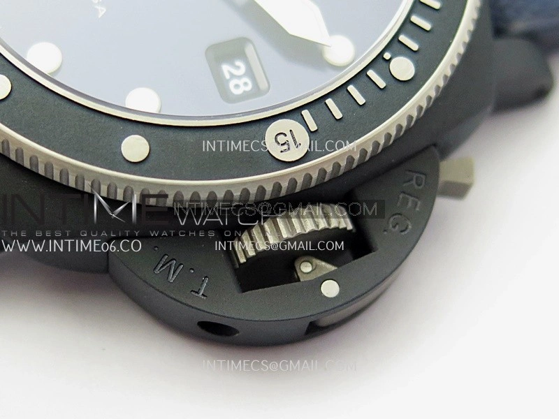 PAM1466 Luna Rossa Submersible 44mm Ceramic VSF 1:1 Best Edition Blue Dial On Blue Fabric Strap P900