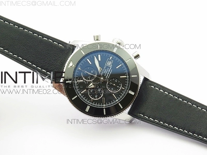 Super Ocean 1884 Heritage Black Ceramic Bezel SS Black Dial on A7750