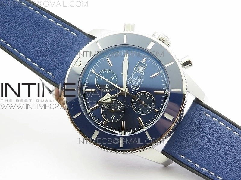 Super Ocean 1884 Heritage Blue Ceramic Bezel SS Blue Dial on A7750