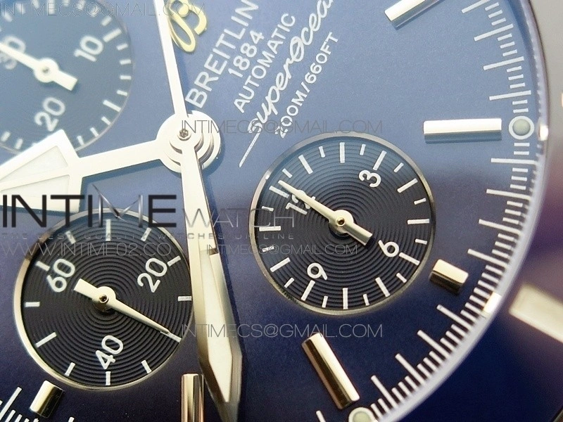 Super Ocean 1884 Heritage Blue Ceramic Bezel SS Blue Dial on A7750
