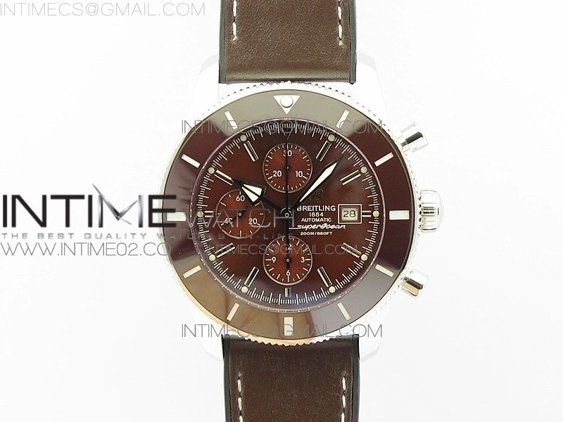 Super Ocean 1884 Heritage Brown Ceramic Bezel SS Brown Dial on A7750