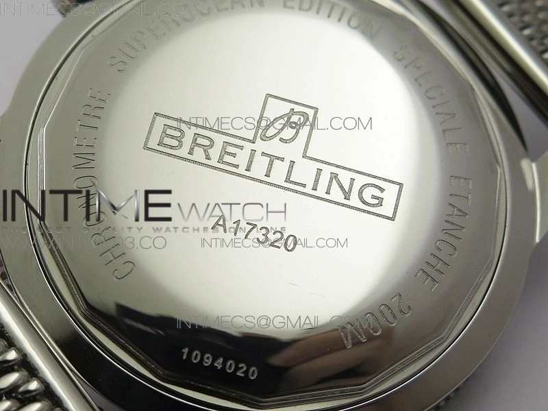Super Ocean Heritage 46mm SS Blue Bezel Blue Dial on SS Mesh Bracelet A2824