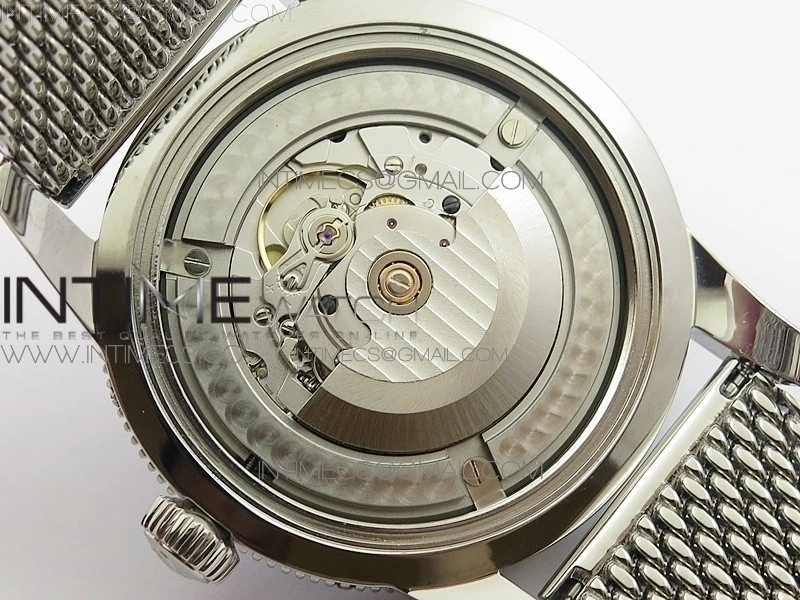 Super Ocean Heritage 46mm SS Blue Bezel Blue Dial on SS Mesh Bracelet A2824