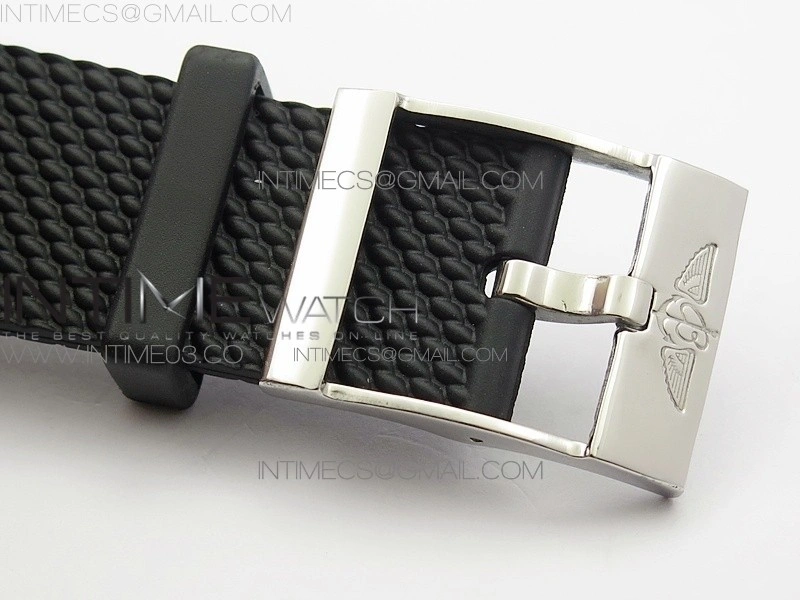Super Ocean Heritage Black Ceramic Bezel SS Black Dial on Rubber Strap A2824