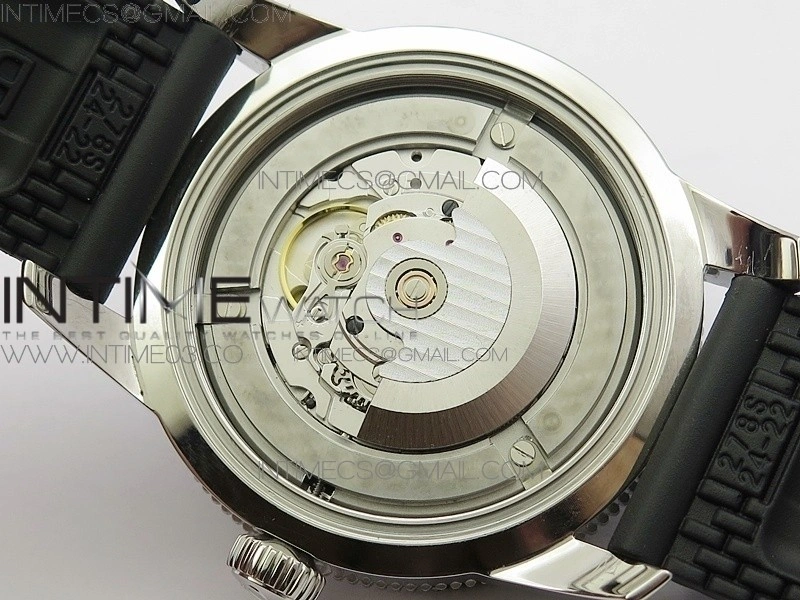 Super Ocean Heritage Black Ceramic Bezel SS Black Dial on Rubber Strap A2824