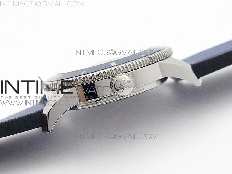 Super Ocean Heritage Blue Ceramic Bezel SS Blue Dial on Blue Gummy Strap A2824