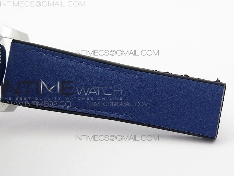 Super Ocean Heritage Blue Ceramic Bezel SS Blue Dial on Blue Gummy Strap A2824