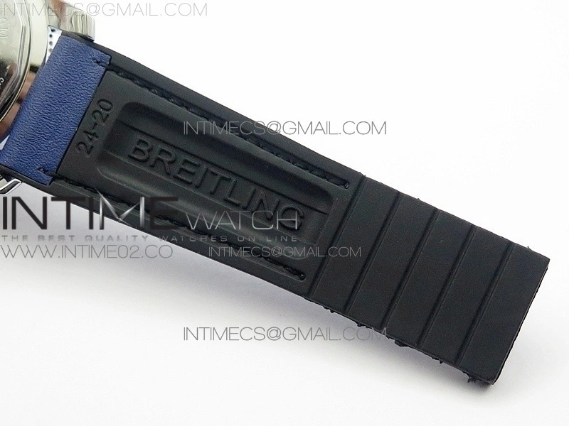 Super Ocean Heritage Blue Ceramic Bezel SS Blue Dial on Blue Gummy Strap A2824