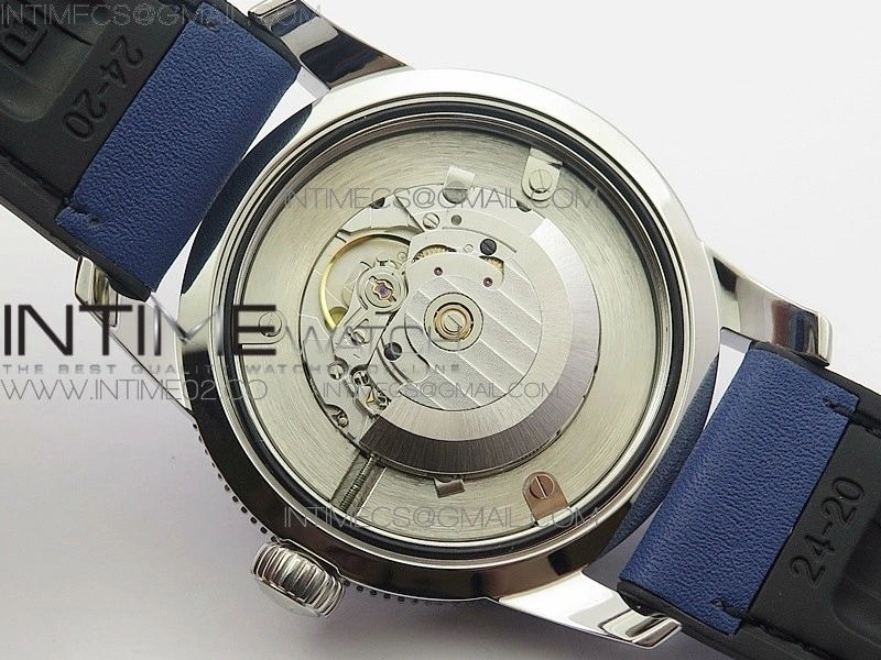 Super Ocean Heritage Blue Ceramic Bezel SS Blue Dial on Blue Gummy Strap A2824