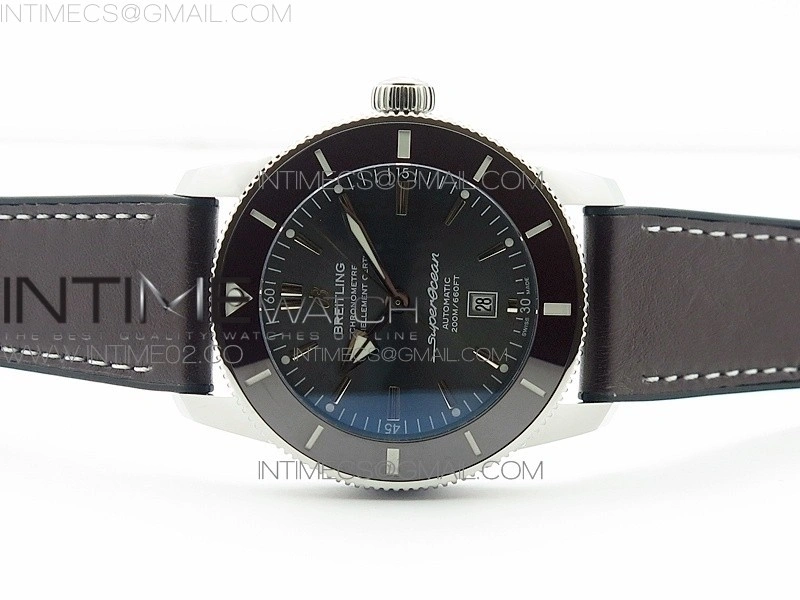 Super Ocean Heritage Brown Ceramic Bezel SS Gray Dial on Brown Gummy Strap A2824