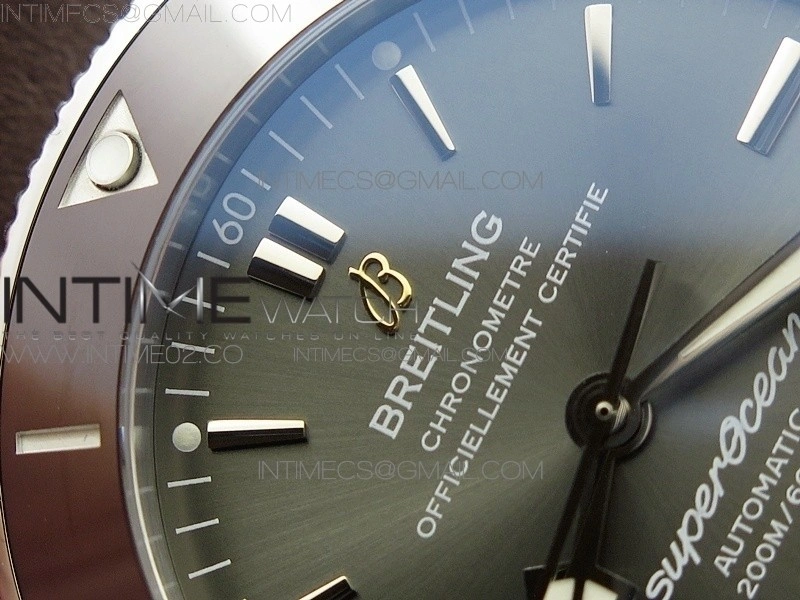 Super Ocean Heritage Brown Ceramic Bezel SS Gray Dial on Brown Gummy Strap A2824