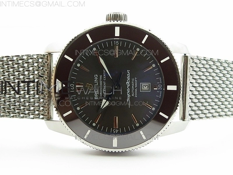 Super Ocean Heritage Gray Ceramic Bezel SS Gray Dial on SS Bracelet A2824