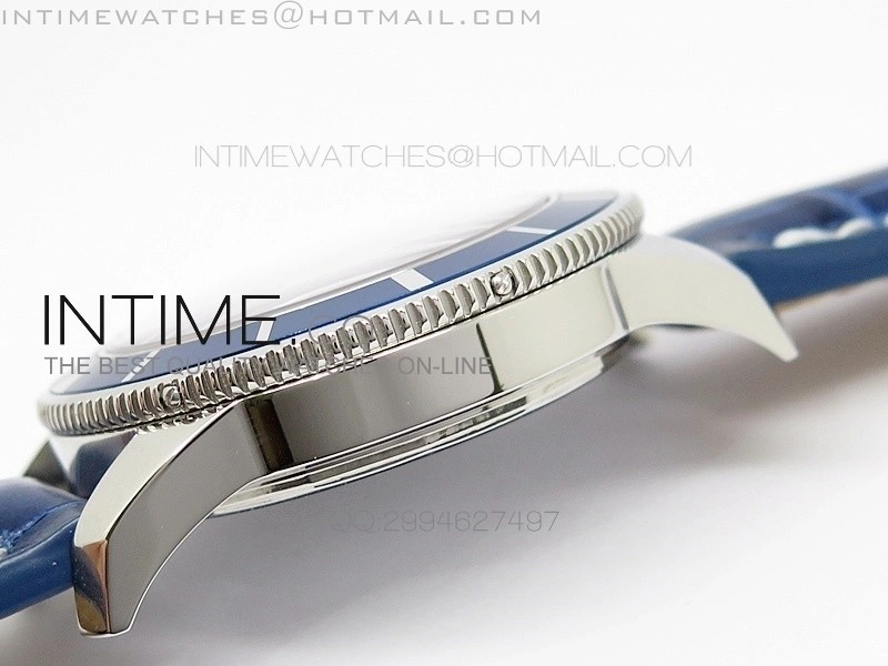 Super Ocean Heritage SS Blue Dial on Blue Leather Strap A2824