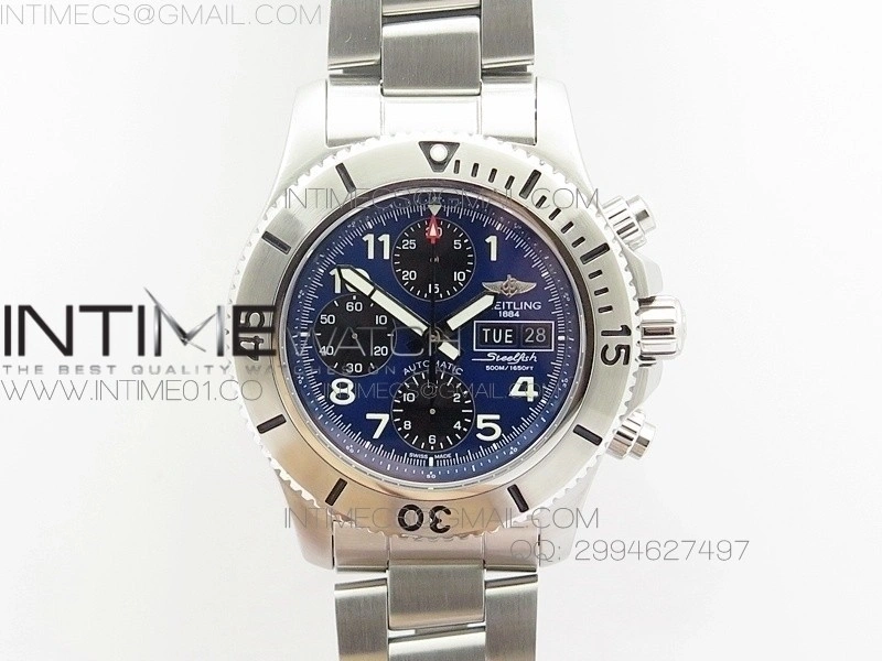 Super Ocean Steelfish SS Blue Dial on SS Bracelet A7750