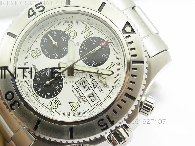 Super Ocean Steelfish SS White Dial on SS Bracelet A7750