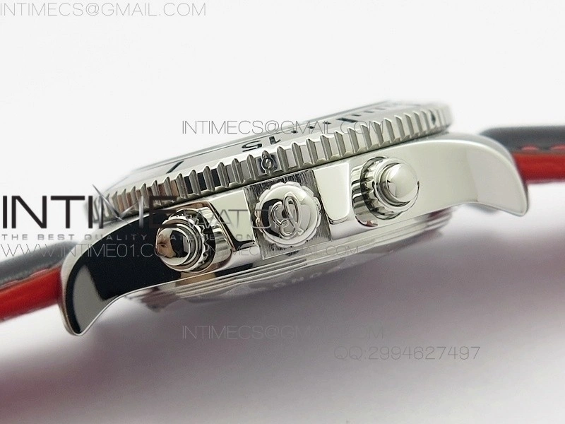 SuperOcan SteelFish SS Black Dial on Black Leather Strap A7750