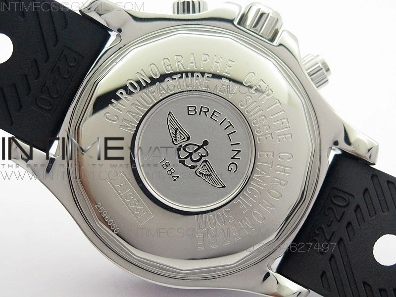 SuperOcan SteelFish SS Black Dial on Black Rubber Strap A7750