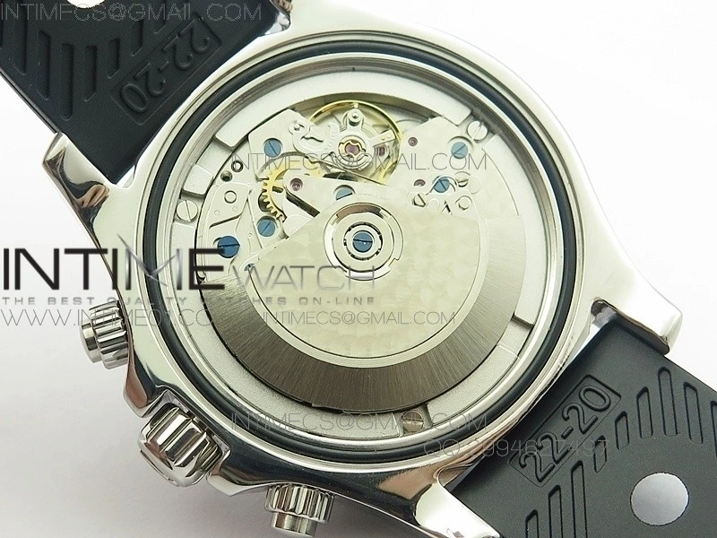 SuperOcan SteelFish SS Black Dial on Black Rubber Strap A7750
