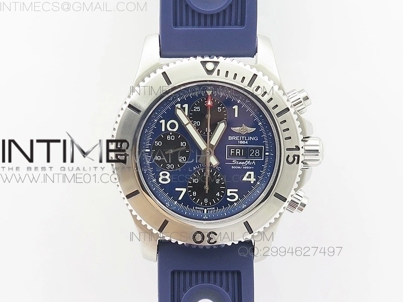 SuperOcan SteelFish SS Blue Dial on Blue Rubber Strap A7750