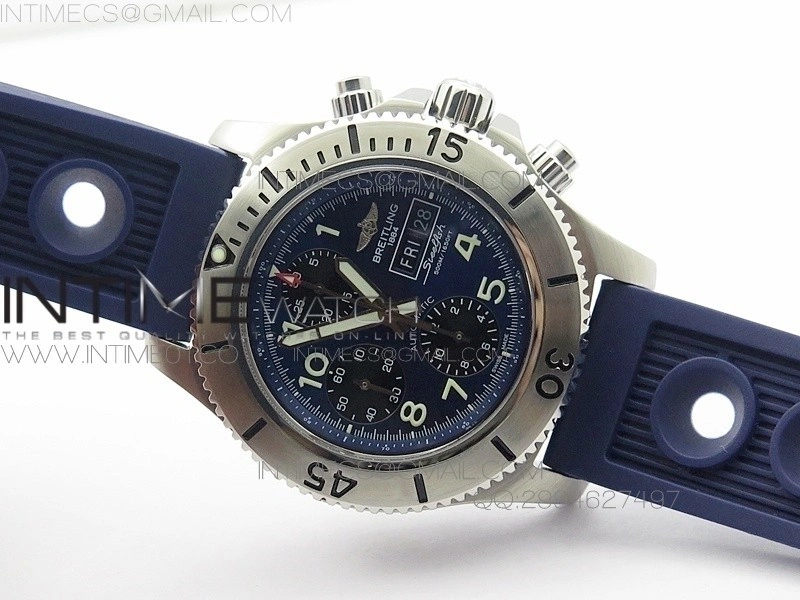 SuperOcan SteelFish SS Blue Dial on Blue Rubber Strap A7750