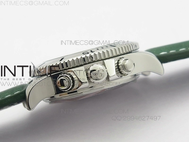 SuperOcan SteelFish SS White Dial on Green Leather Strap A7750