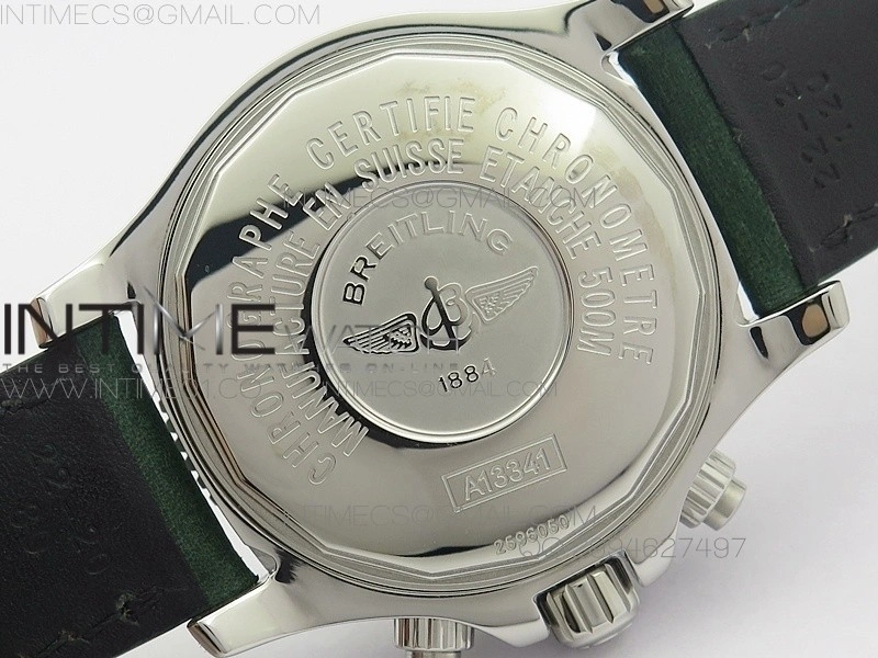 SuperOcan SteelFish SS White Dial on Green Leather Strap A7750