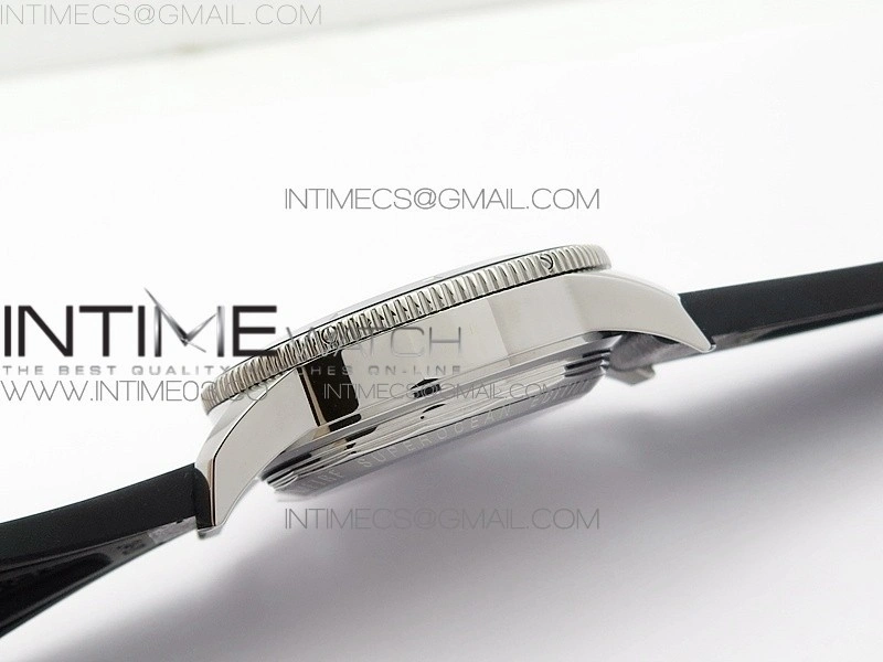SuperOcean 46mm Black Ceramic Bezel Silver Dial on Gummy strap A7750