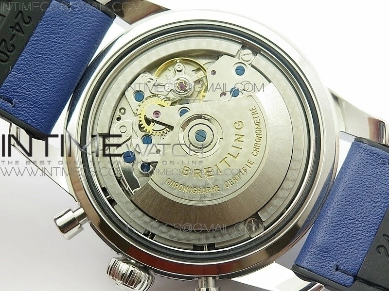 SuperOcean 46mm Blue Ceramic Bezel Blue Dial on Gummy strap   Bracelet A7750