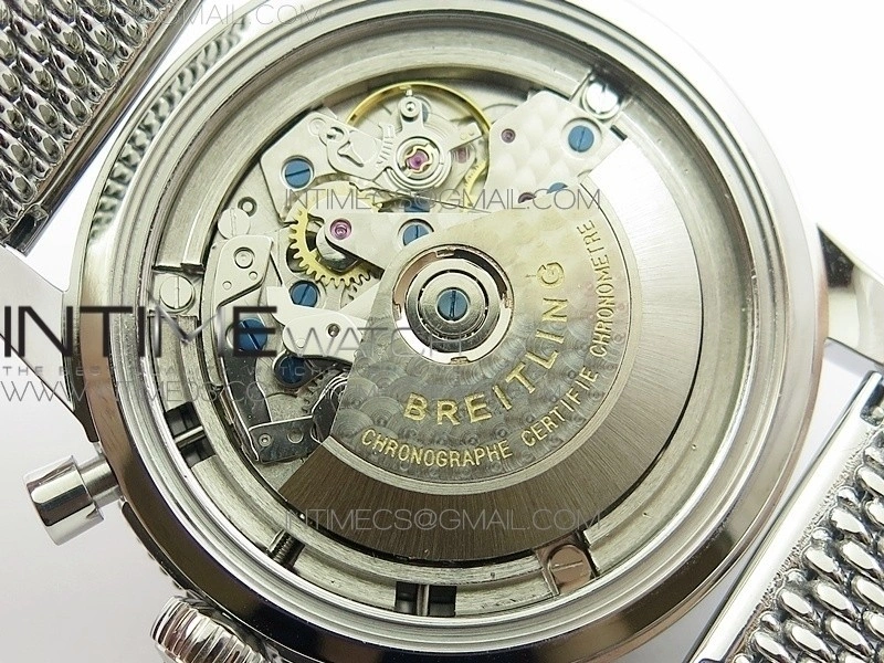 SuperOcean A13312 46mm Black Bezel Black Dial on SS Bracelet A7750