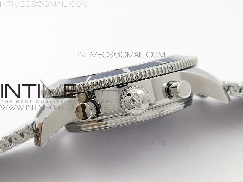 SuperOcean A13312 46mm Blue Bezel Blue Dial on SS Bracelet A7750
