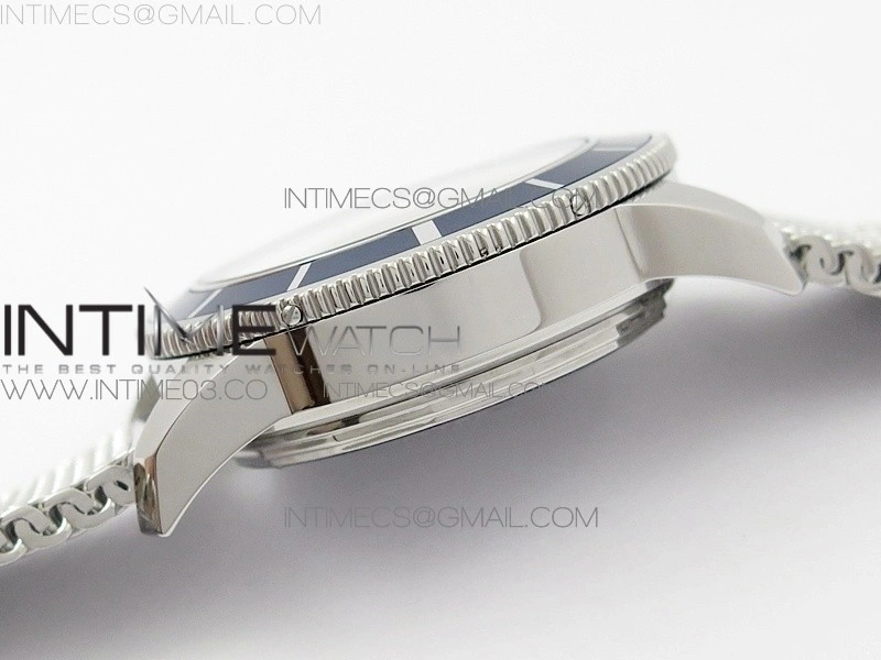 SuperOcean A13312 46mm Blue Bezel Blue Dial on SS Bracelet A7750
