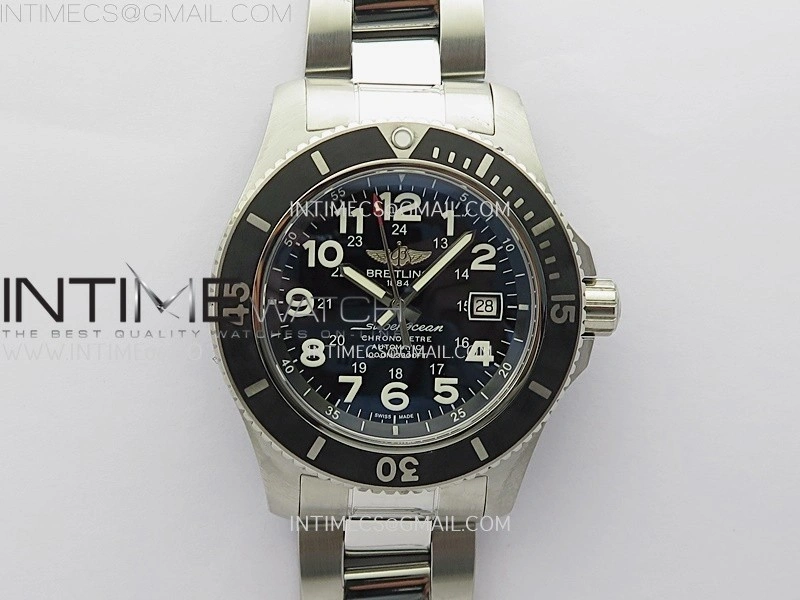 SuperOcean II 44mm TF 1:1 Best Edition Black Dial on SS Bracelet A2824